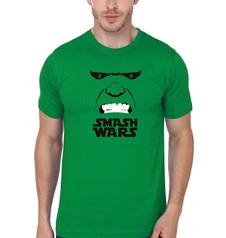 FunkyTradition Green Round Neck Smash Wars Men Half Sleeves T-Shirt
