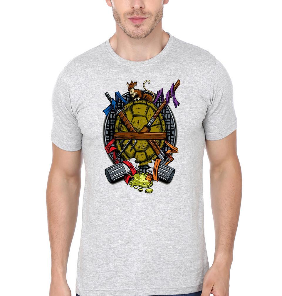 FunkyTradition Gey Round Neck TMNT Half Sleeves T-Shirt