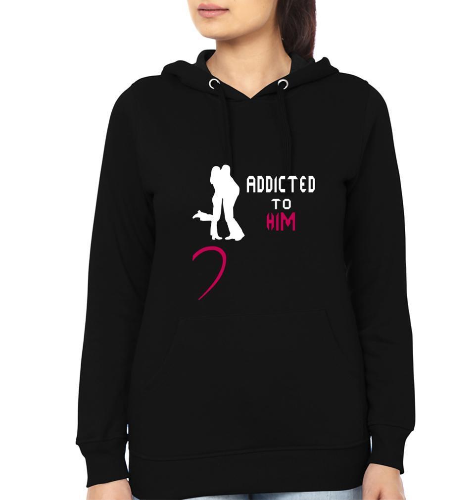 Addicted to her him Couple Hoodie-FunkyTees - Funky Tees Club