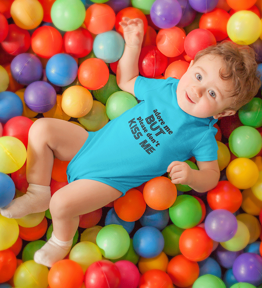 Adore me but please dont kiss me Rompers for Baby Boy- FunkyTradition FunkyTradition