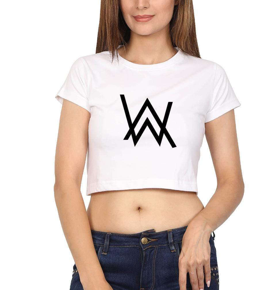 Alan Walker Womens Crop Top-FunkyTradition Half Sleeves T-Shirt FunkyTradition