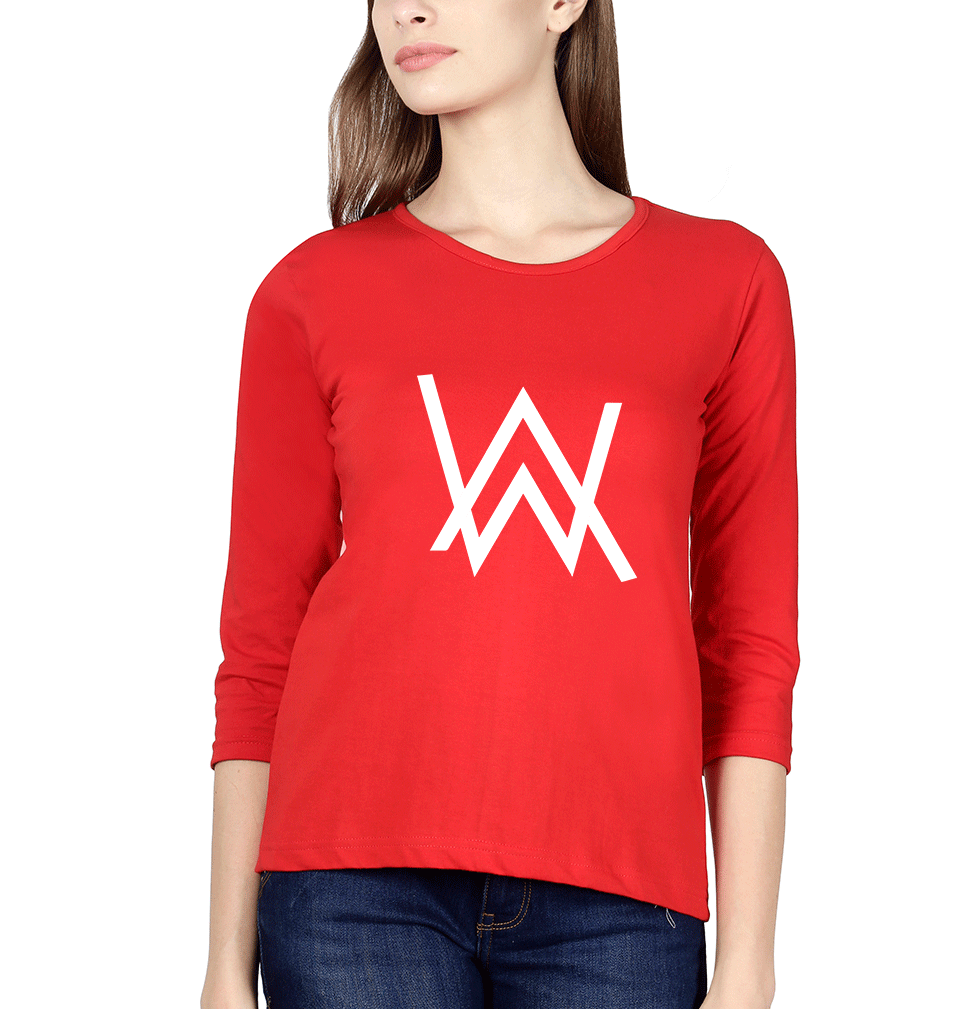 Alan Walker Womens Full Sleeves T-Shirts-FunkyTradition Half Sleeves T-Shirt FunkyTradition