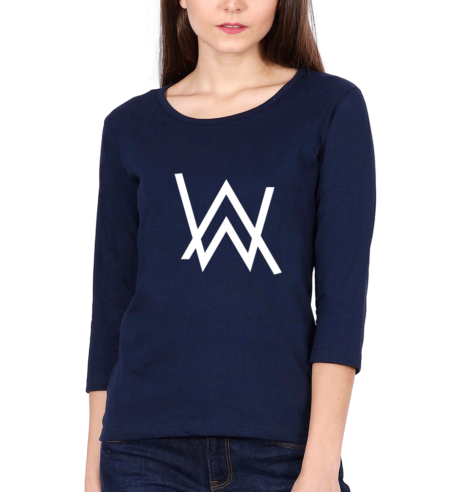 Alan Walker Womens Full Sleeves T-Shirts-FunkyTradition Half Sleeves T-Shirt FunkyTradition
