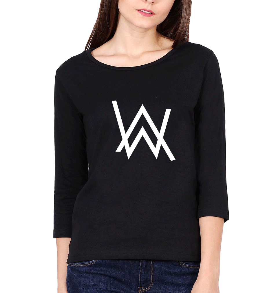 Alan Walker Womens Full Sleeves T-Shirts-FunkyTradition Half Sleeves T-Shirt FunkyTradition