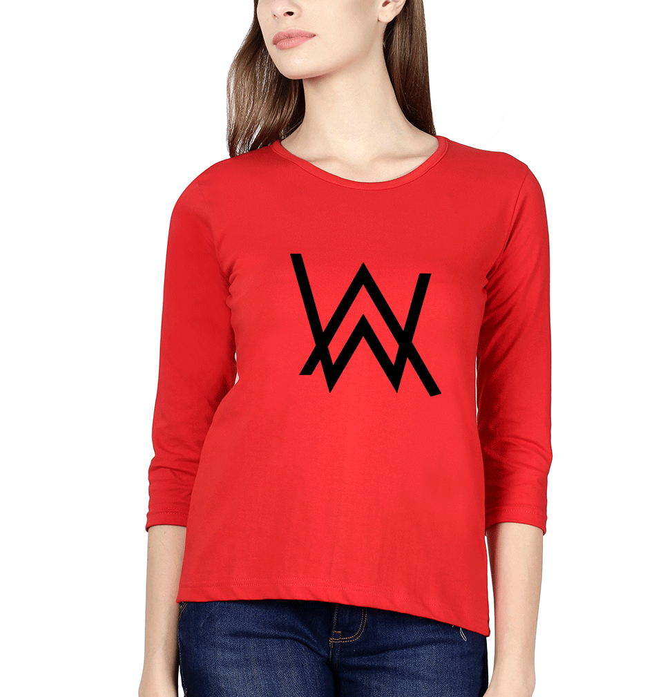 Alan Walker Womens Full Sleeves T-Shirts-FunkyTradition Half Sleeves T-Shirt FunkyTradition