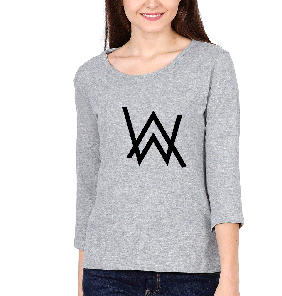 Alan Walker Womens Full Sleeves T-Shirts-FunkyTradition Half Sleeves T-Shirt FunkyTradition