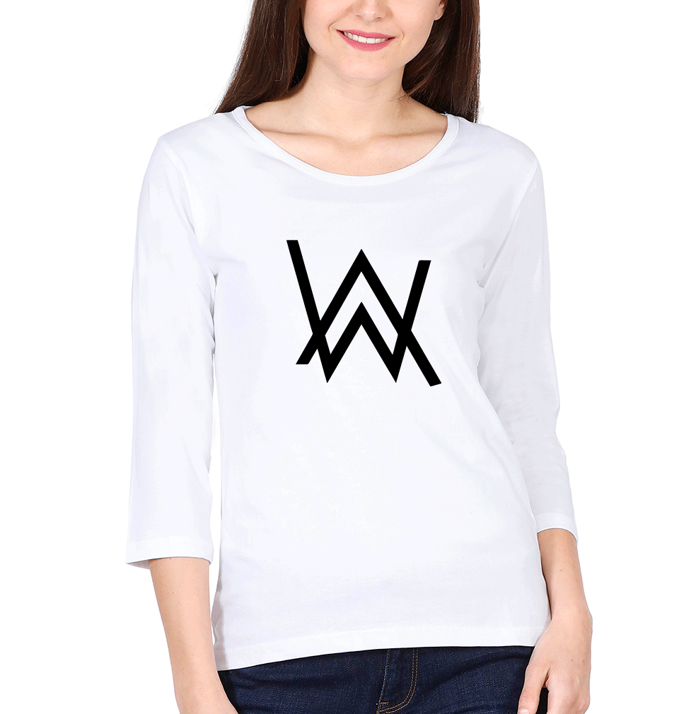 Alan Walker Womens Full Sleeves T-Shirts-FunkyTradition Half Sleeves T-Shirt FunkyTradition