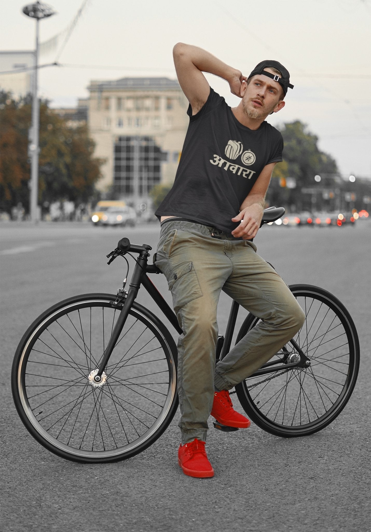 Awara Biker Mens Half Sleeves T-shirt- FunkyTeesClub - Funky Tees Club