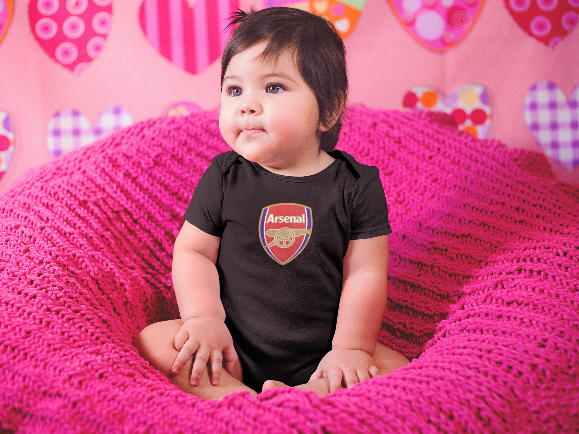 Arsenal Black Rompers for Baby Girl FashionRazor
