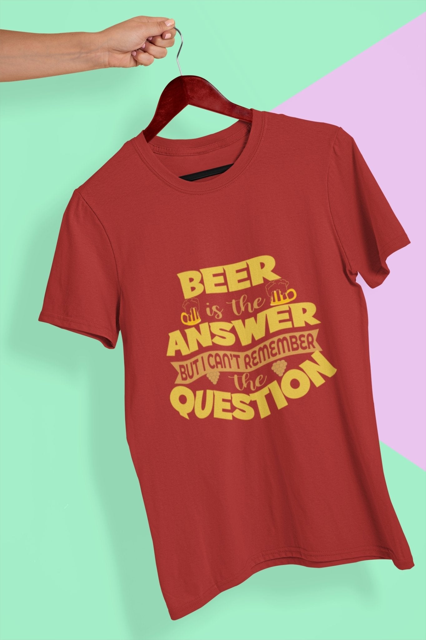 Beer Is The Answer Women Half Sleeves T-shirt- FunkyTeesClub - Funky Tees Club