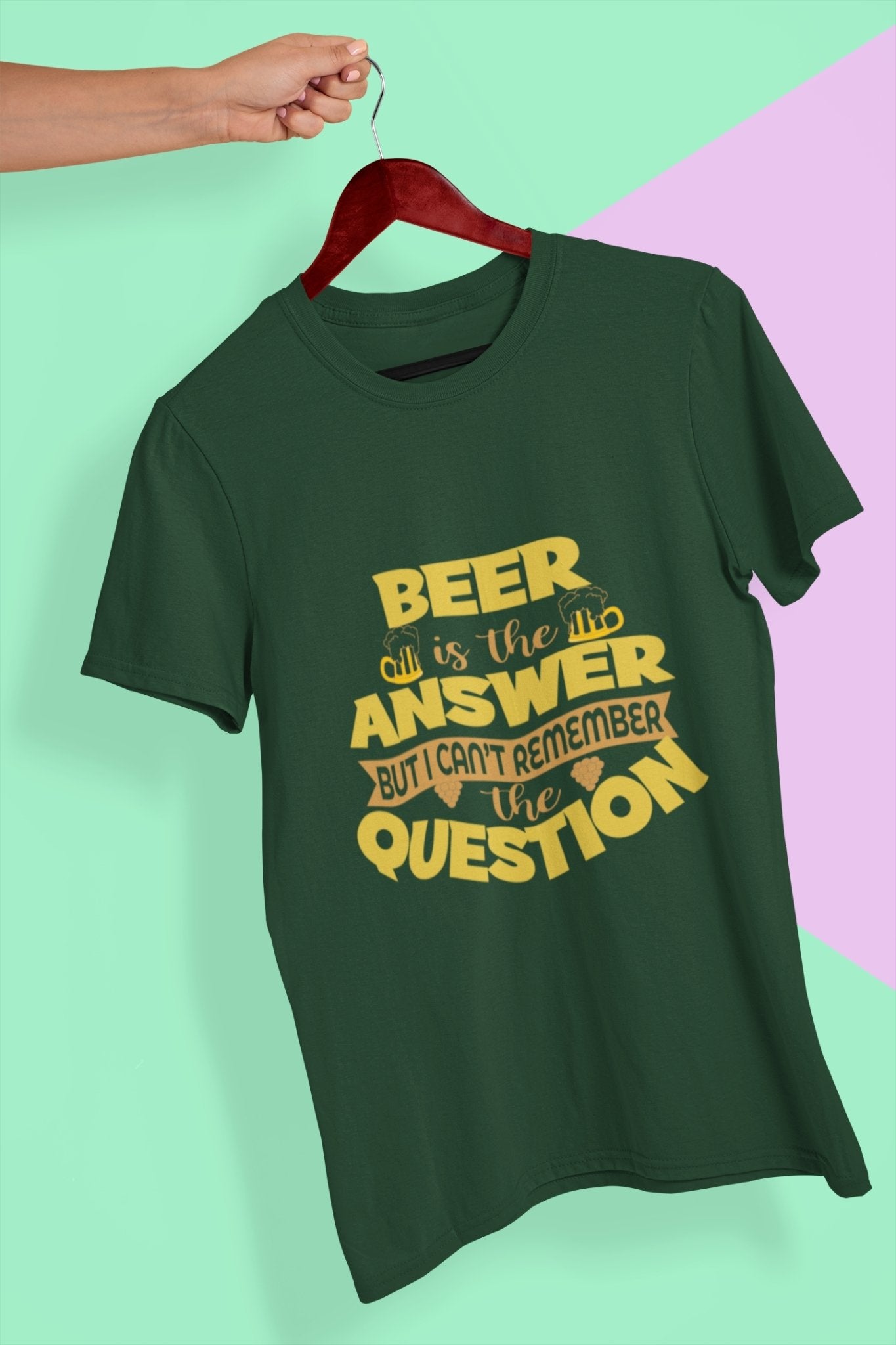 Beer Is The Answer Women Half Sleeves T-shirt- FunkyTeesClub - Funky Tees Club