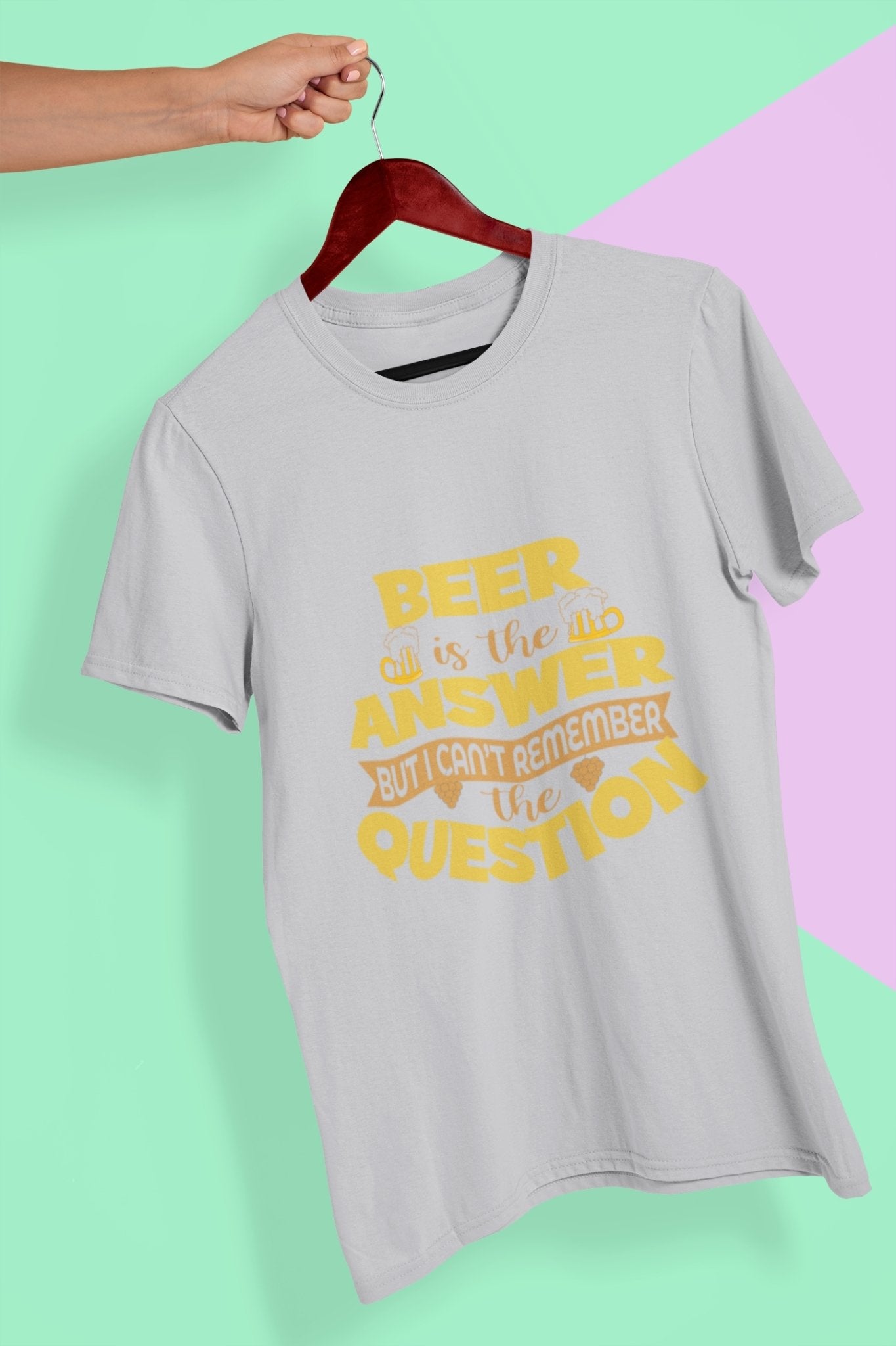 Beer Is The Answer Women Half Sleeves T-shirt- FunkyTeesClub - Funky Tees Club