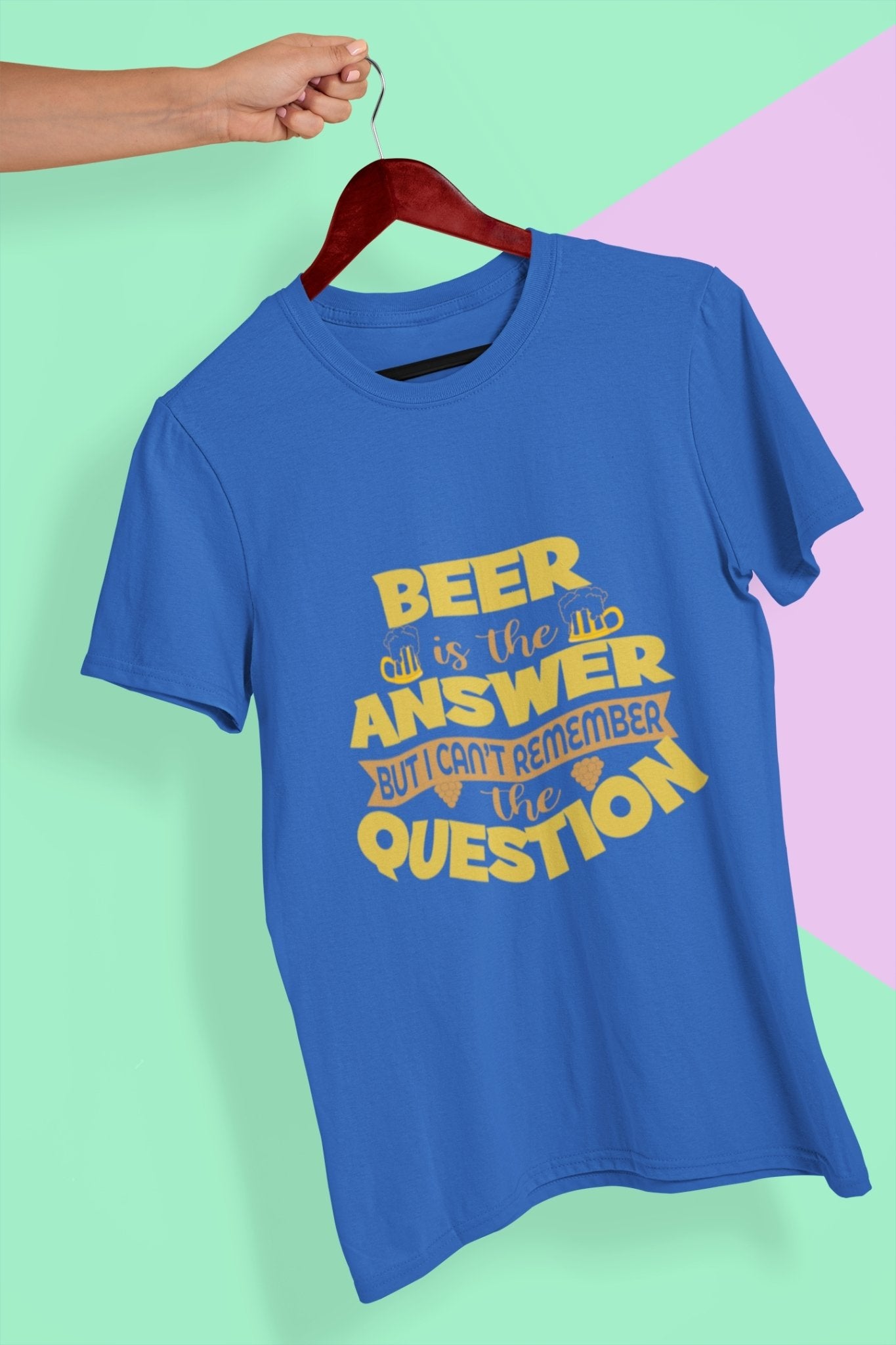 Beer Is The Answer Women Half Sleeves T-shirt- FunkyTeesClub - Funky Tees Club