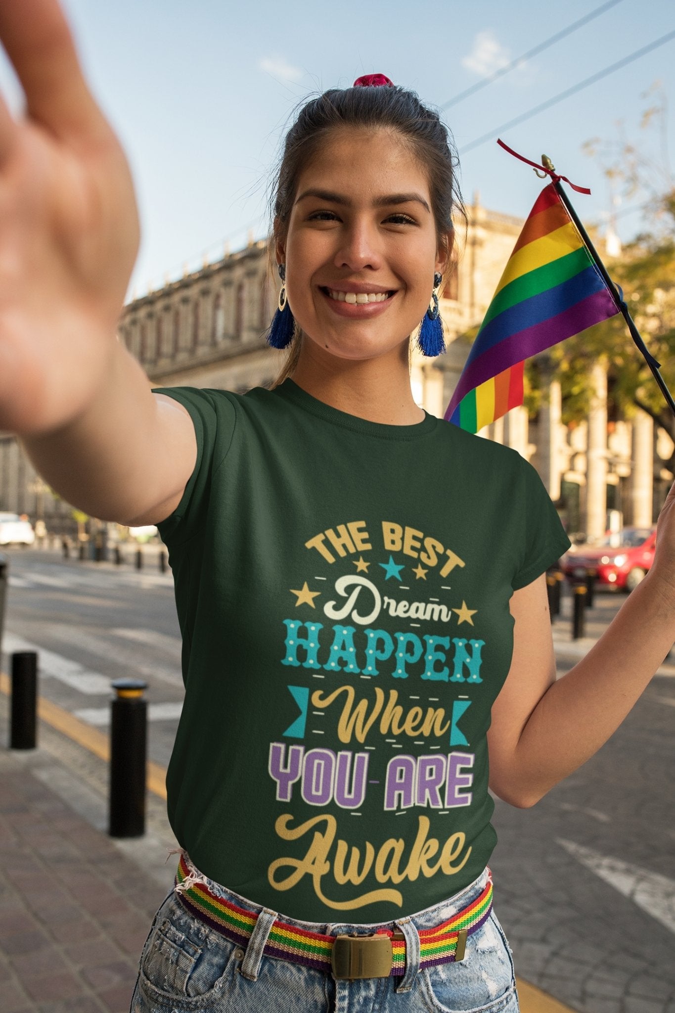 Best Dream Quotes Women Half Sleeves T-shirt- FunkyTeesClub - Funky Tees Club