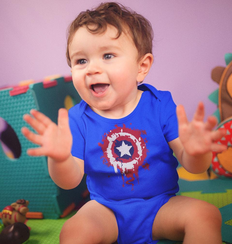 Captain America Shield Rompers for Baby Boy- FunkyTradition FunkyTradition
