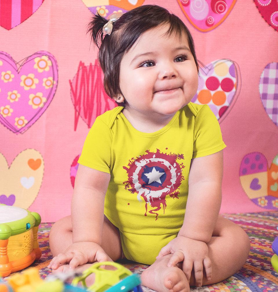 Captain America Shield Rompers for Baby Girl- FunkyTradition FunkyTradition