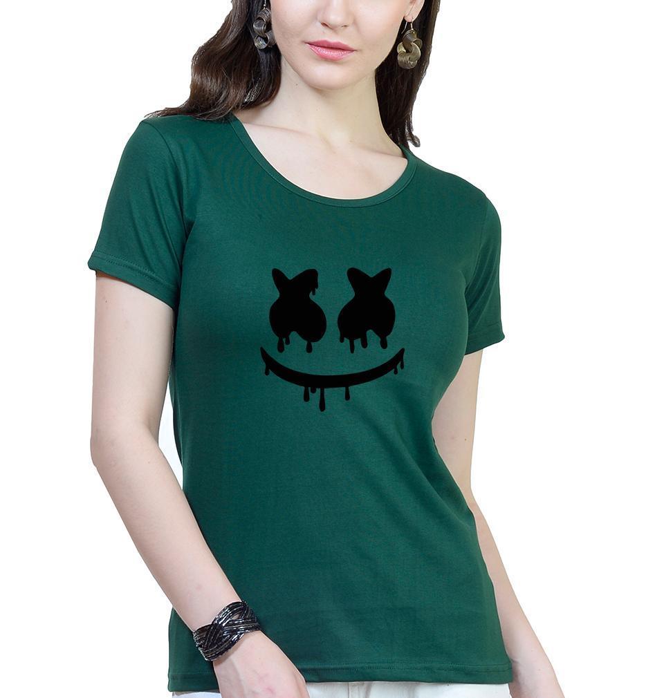 Captain marvel Logo Womens Half Sleeves T-Shirts-FunkyTradition Half Sleeves T-Shirt FunkyTradition