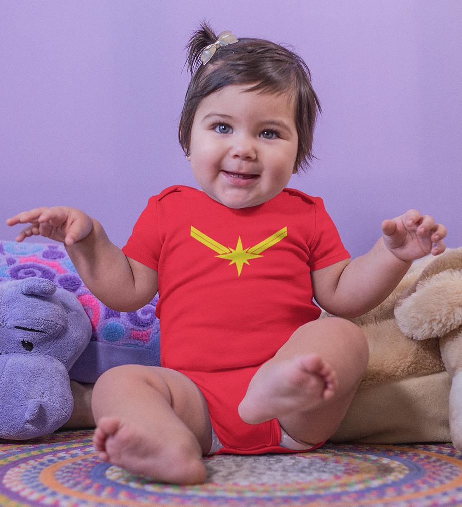 Captain Marvel Rompers for Baby Girl- FunkyTradition FunkyTradition