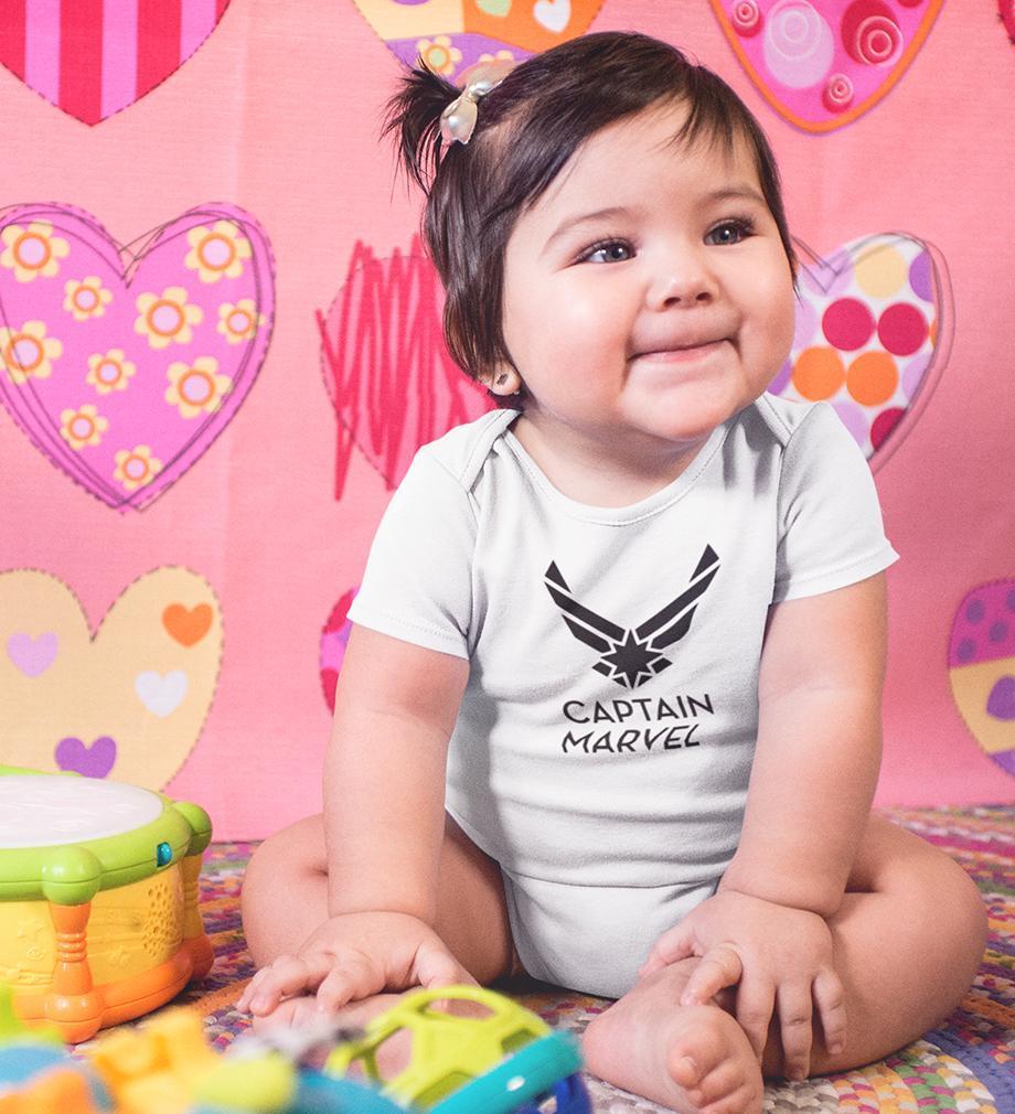 Captain Marvel Rompers for Baby Girl- FunkyTradition FunkyTradition