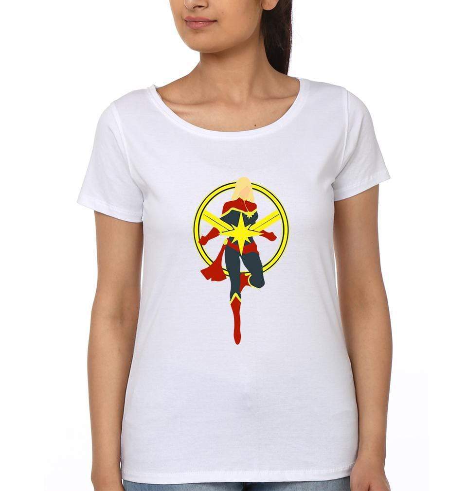 Captain marvel Womens Half Sleeves T-Shirts-FunkyTradition Half Sleeves T-Shirt FunkyTradition