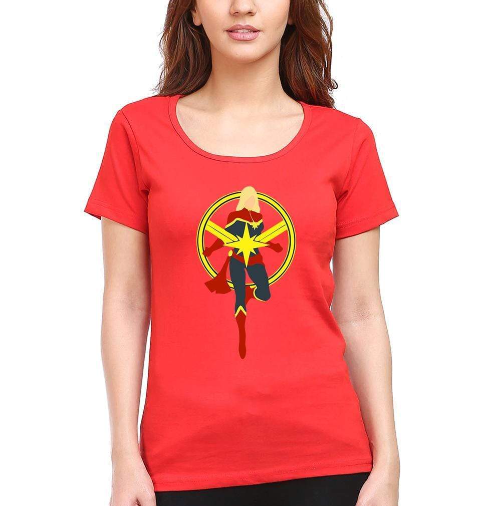 Captain marvel Womens Half Sleeves T-Shirts-FunkyTradition Half Sleeves T-Shirt FunkyTradition