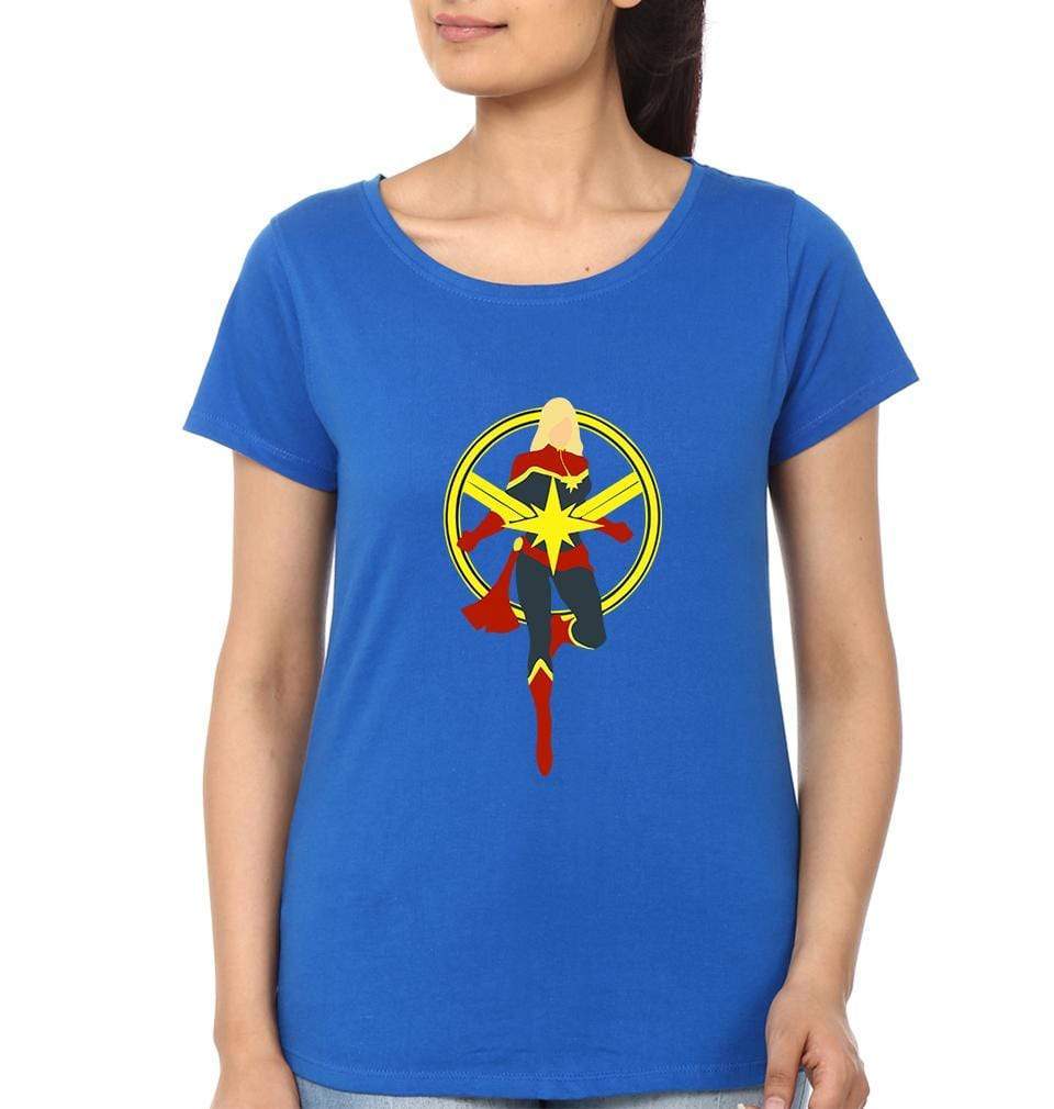 Captain marvel Womens Half Sleeves T-Shirts-FunkyTradition Half Sleeves T-Shirt FunkyTradition