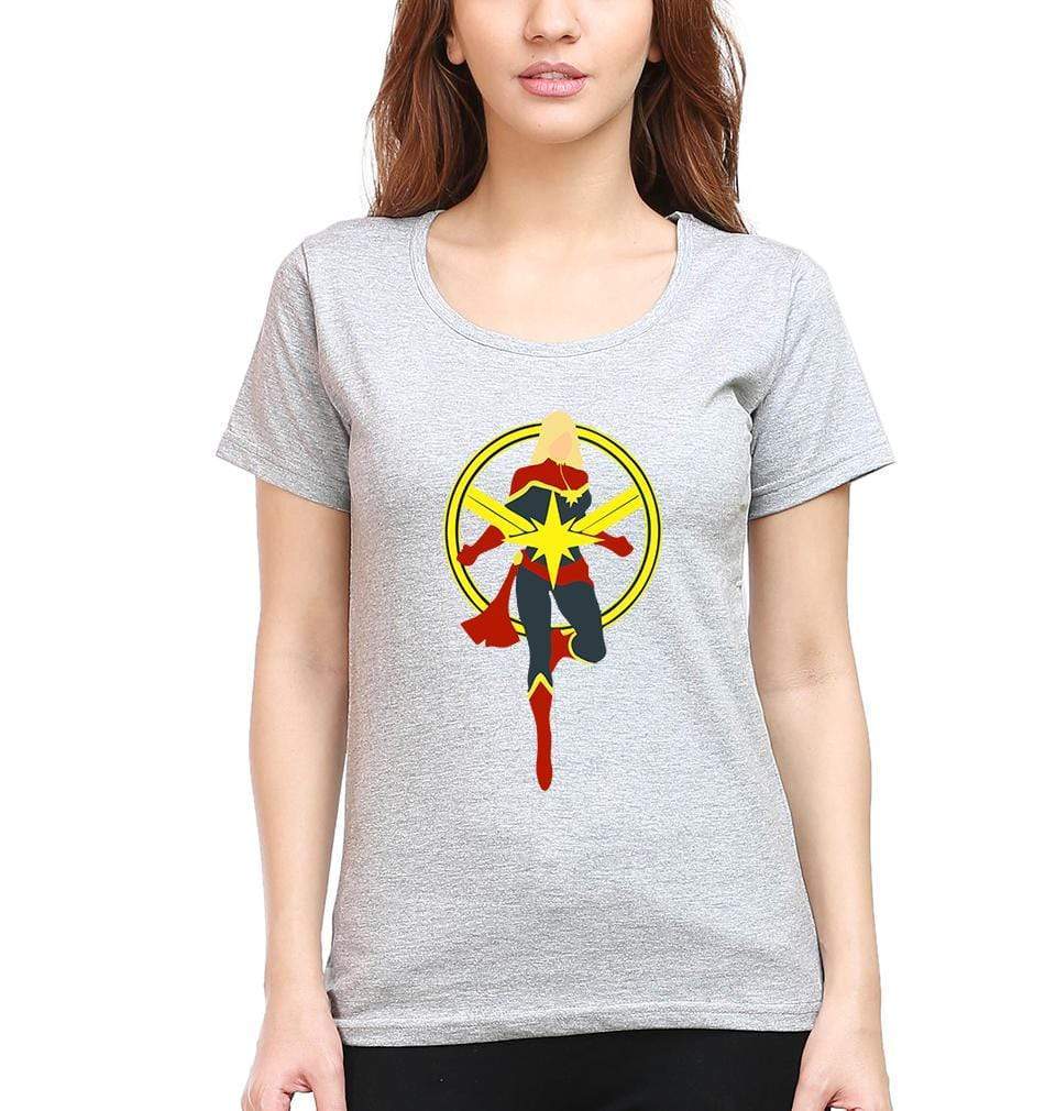 Captain marvel Womens Half Sleeves T-Shirts-FunkyTradition Half Sleeves T-Shirt FunkyTradition