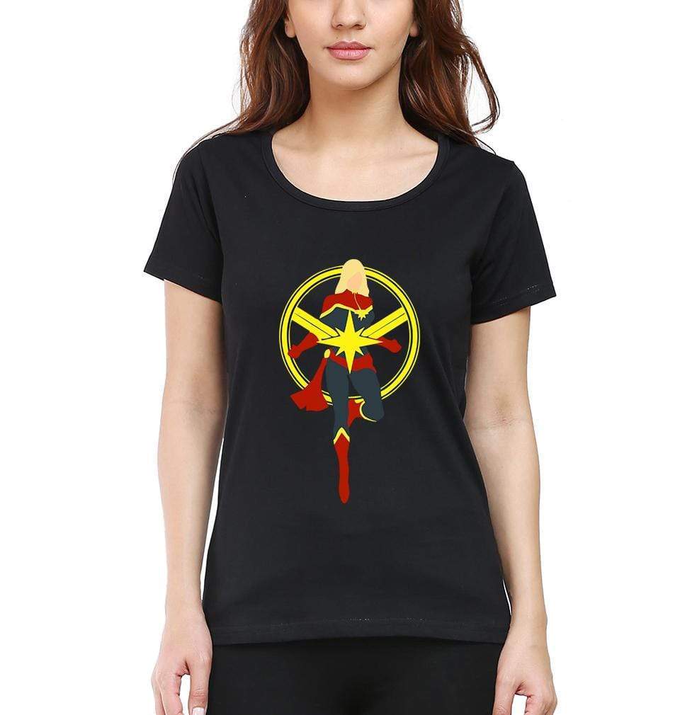 Captain marvel Womens Half Sleeves T-Shirts-FunkyTradition Half Sleeves T-Shirt FunkyTradition