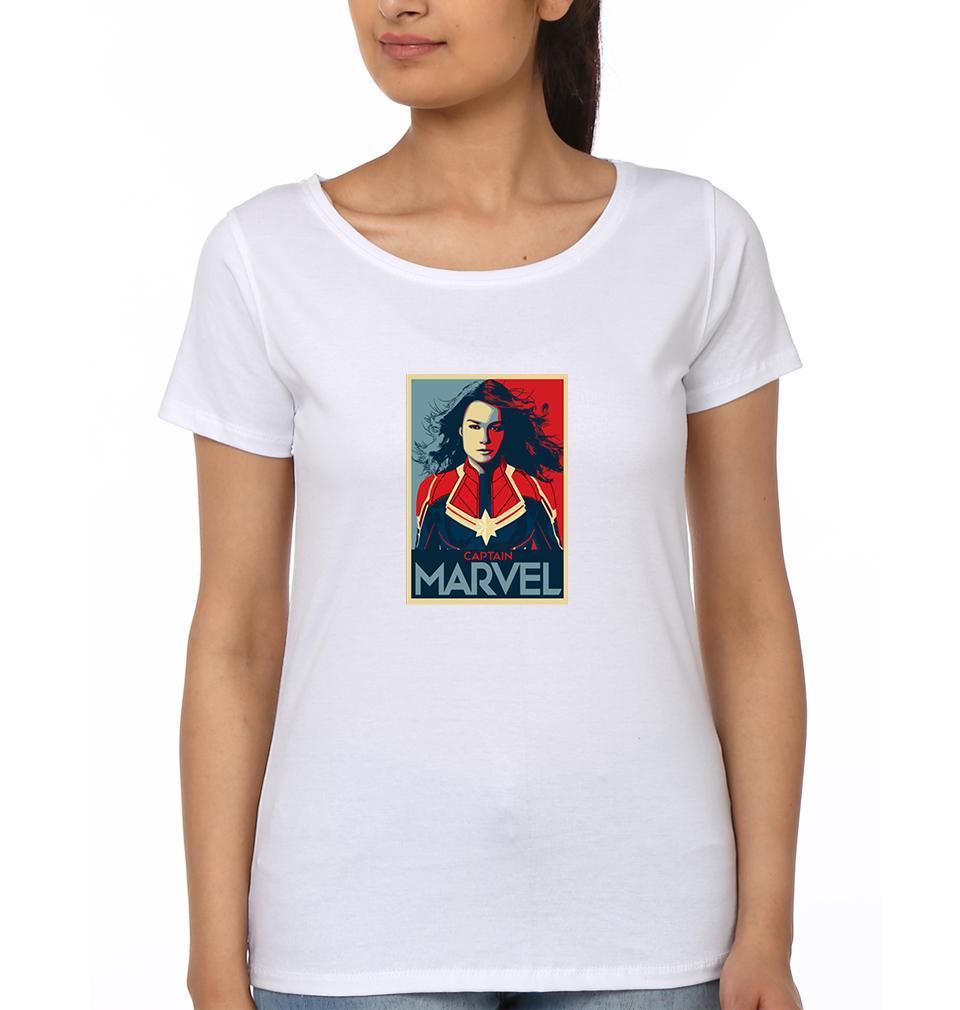 Captain marvel Womens Half Sleeves T-Shirts-FunkyTradition Half Sleeves T-Shirt FunkyTradition