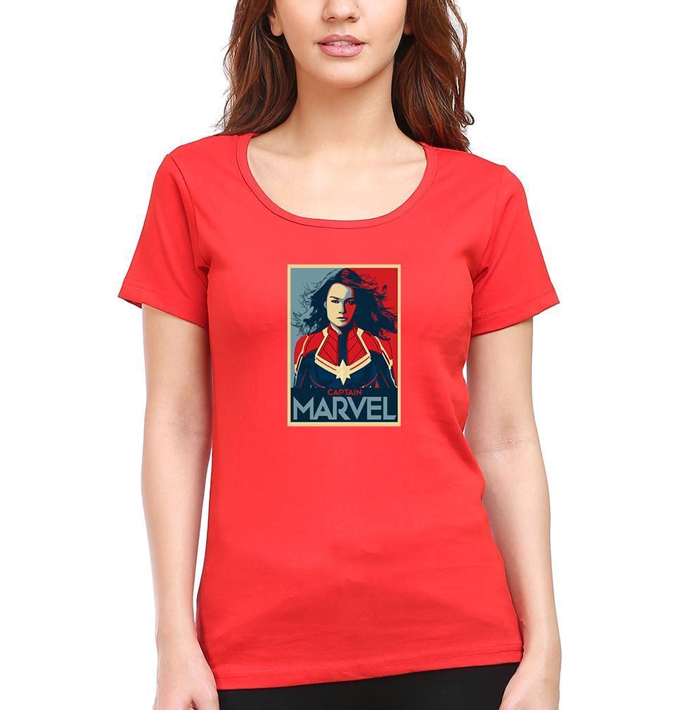 Captain marvel Womens Half Sleeves T-Shirts-FunkyTradition Half Sleeves T-Shirt FunkyTradition