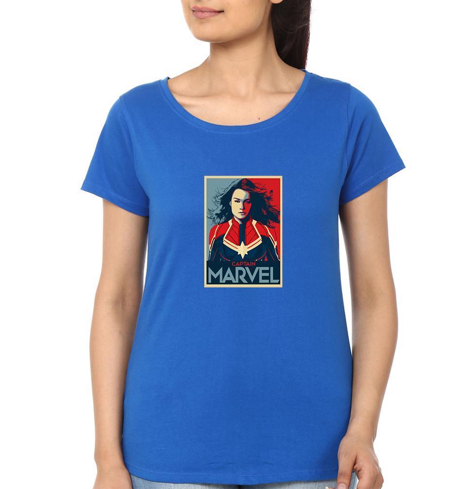 Captain marvel Womens Half Sleeves T-Shirts-FunkyTradition Half Sleeves T-Shirt FunkyTradition