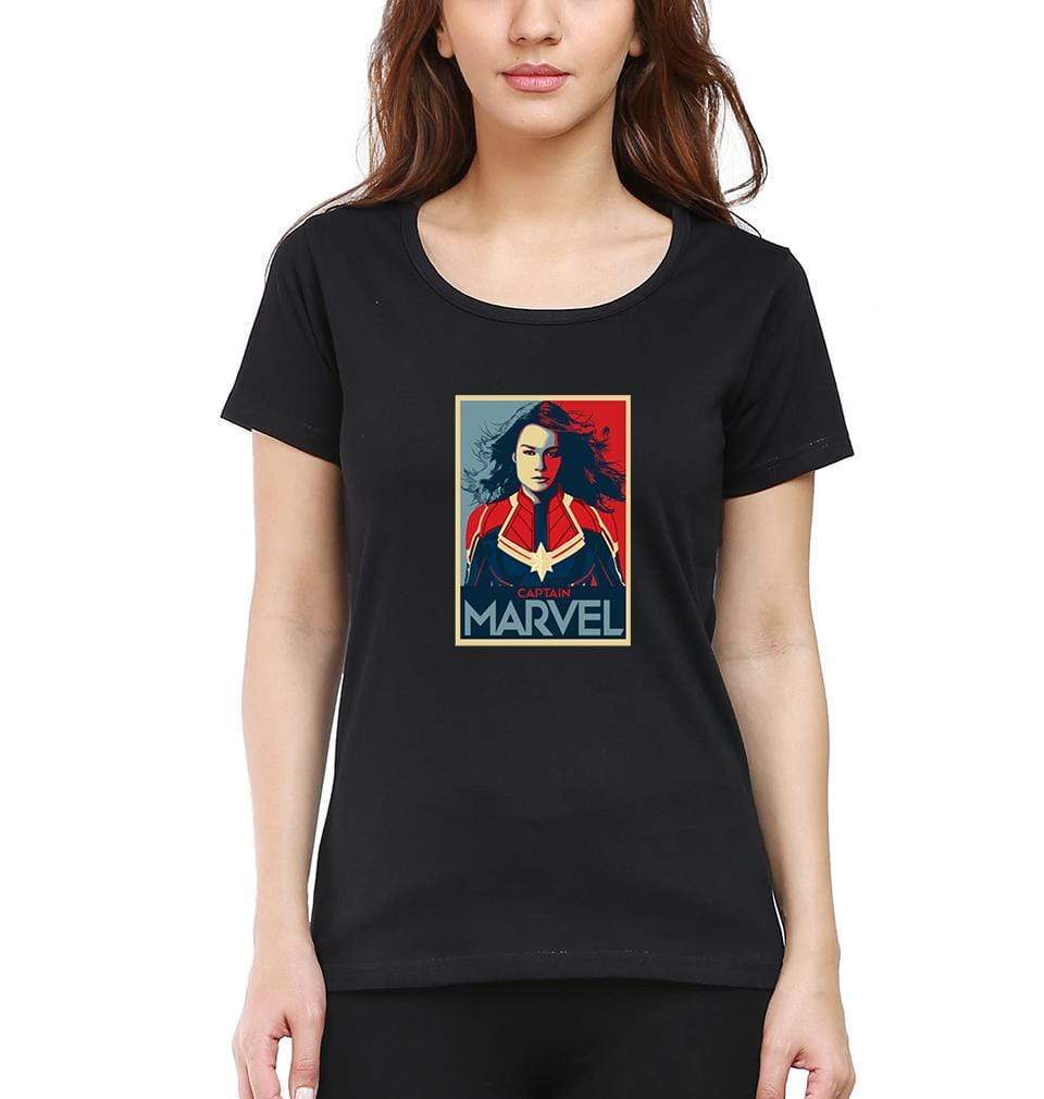 Captain marvel Womens Half Sleeves T-Shirts-FunkyTradition Half Sleeves T-Shirt FunkyTradition