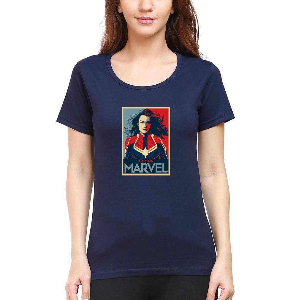 Captain marvel Womens Half Sleeves T-Shirts-FunkyTradition Half Sleeves T-Shirt FunkyTradition