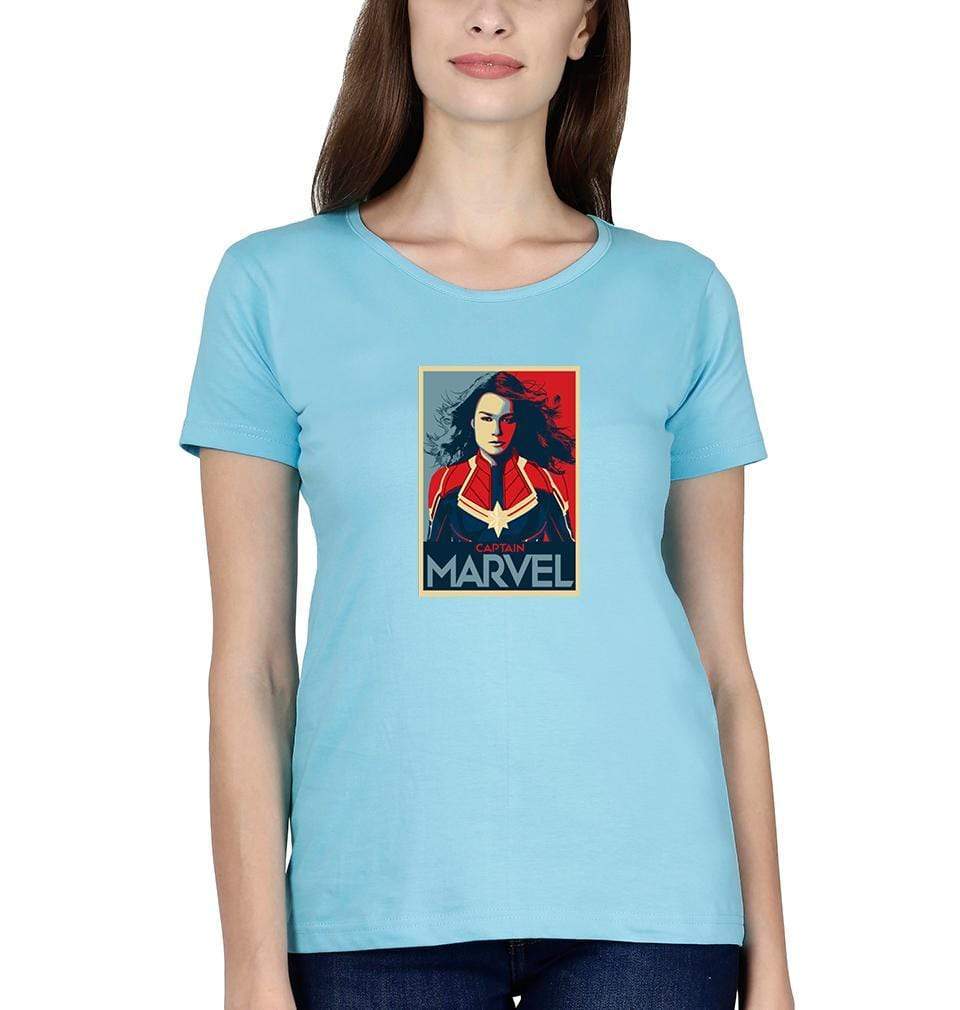 Captain marvel Womens Half Sleeves T-Shirts-FunkyTradition Half Sleeves T-Shirt FunkyTradition