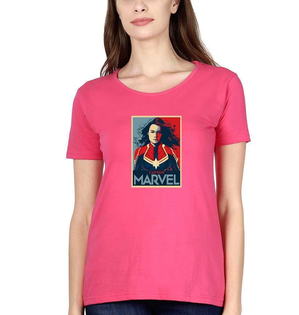 Captain marvel Womens Half Sleeves T-Shirts-FunkyTradition Half Sleeves T-Shirt FunkyTradition