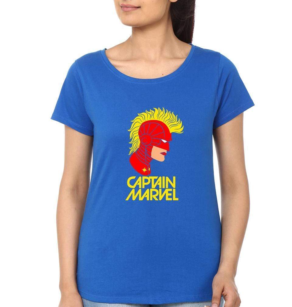 Captain marvel Womens Half Sleeves T-Shirts-FunkyTradition Half Sleeves T-Shirt FunkyTradition