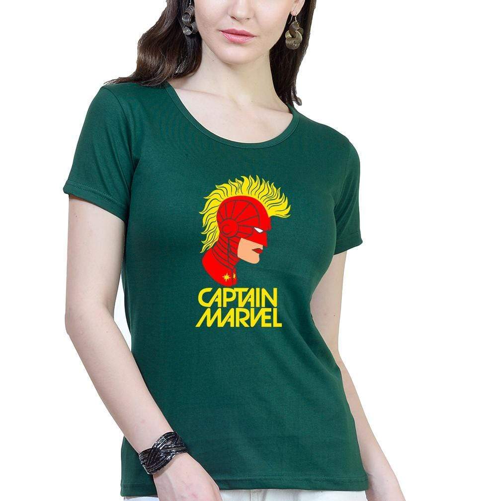 Captain marvel Womens Half Sleeves T-Shirts-FunkyTradition Half Sleeves T-Shirt FunkyTradition