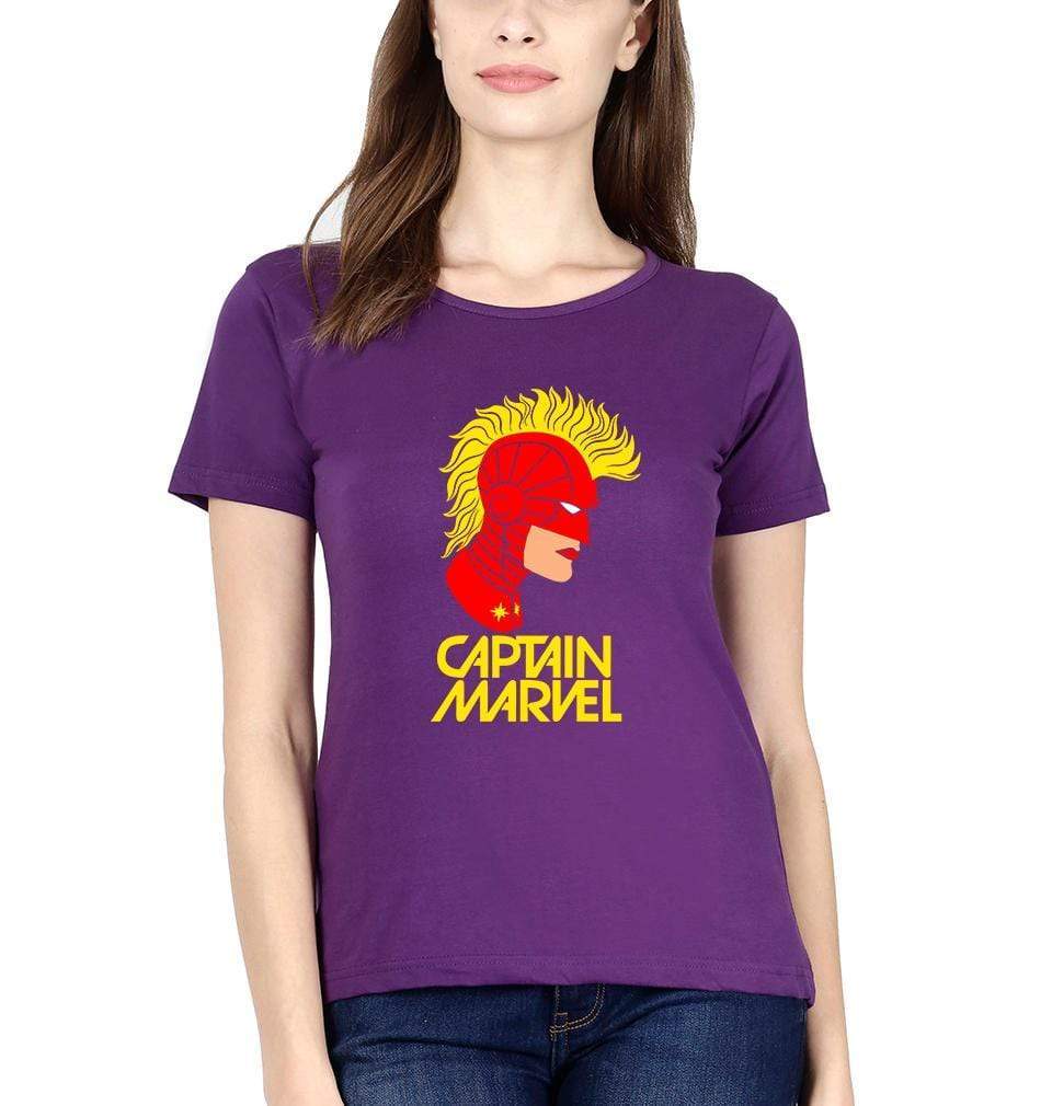 Captain marvel Womens Half Sleeves T-Shirts-FunkyTradition Half Sleeves T-Shirt FunkyTradition