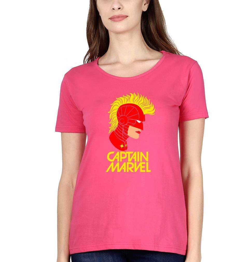 Captain marvel Womens Half Sleeves T-Shirts-FunkyTradition Half Sleeves T-Shirt FunkyTradition
