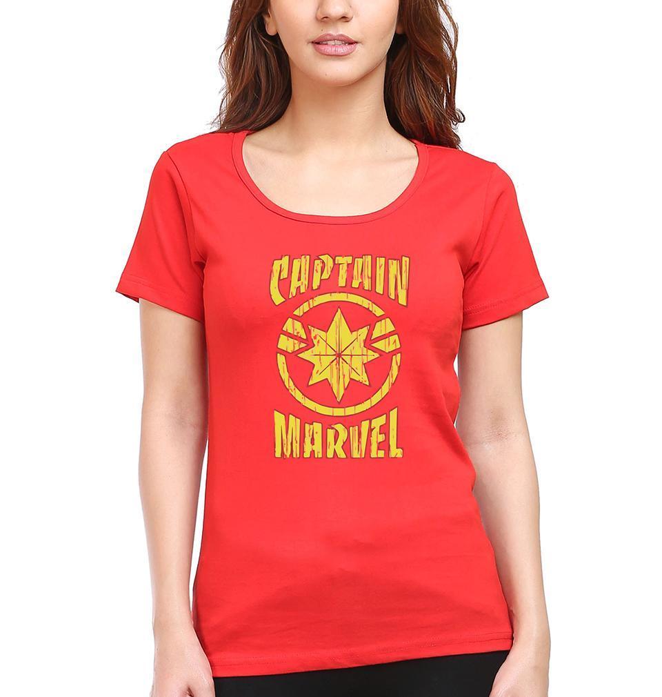 Captain marvel Womens Half Sleeves T-Shirts-FunkyTradition Half Sleeves T-Shirt FunkyTradition