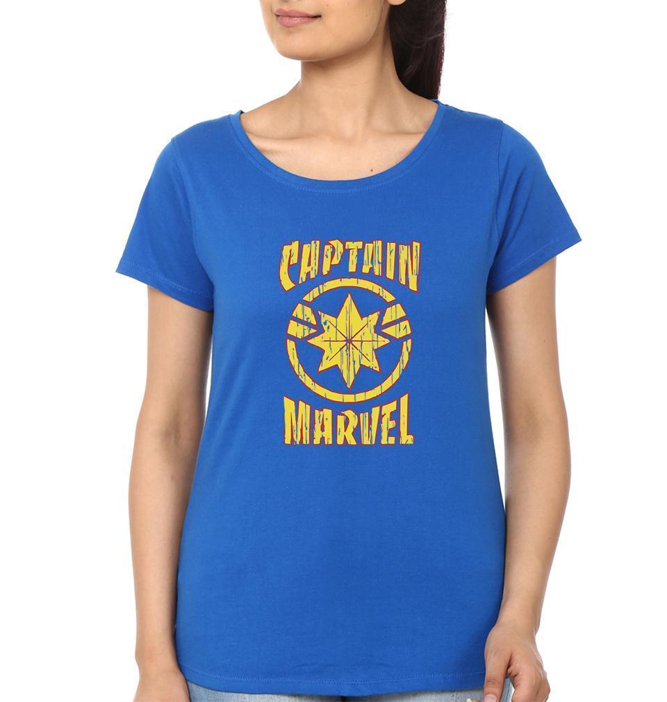 Captain marvel Womens Half Sleeves T-Shirts-FunkyTradition Half Sleeves T-Shirt FunkyTradition