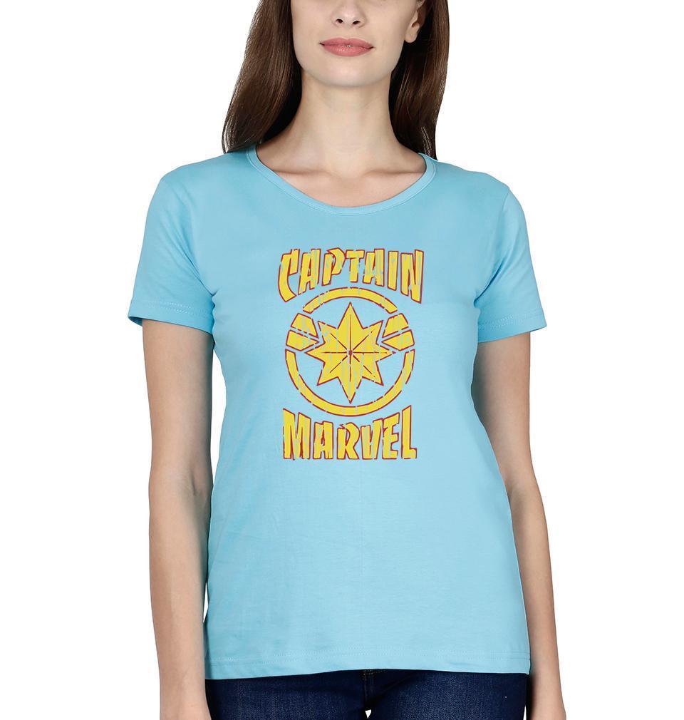 Captain marvel Womens Half Sleeves T-Shirts-FunkyTradition Half Sleeves T-Shirt FunkyTradition