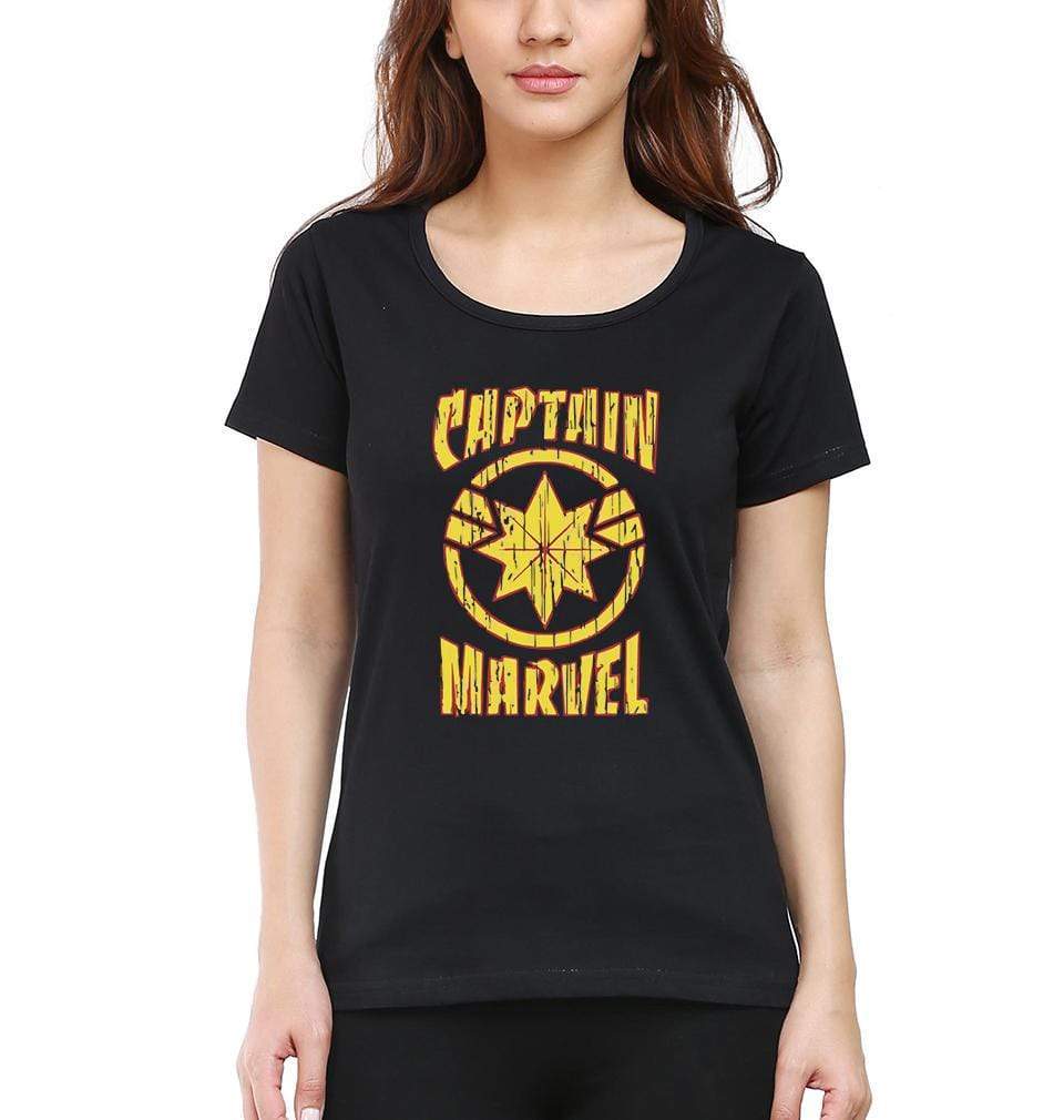 Captain marvel Womens Half Sleeves T-Shirts-FunkyTradition Half Sleeves T-Shirt FunkyTradition