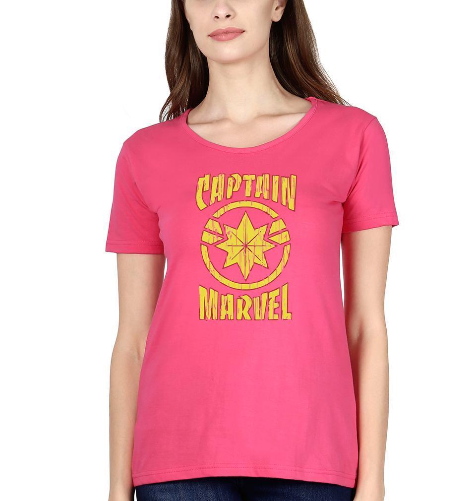 Captain marvel Womens Half Sleeves T-Shirts-FunkyTradition Half Sleeves T-Shirt FunkyTradition