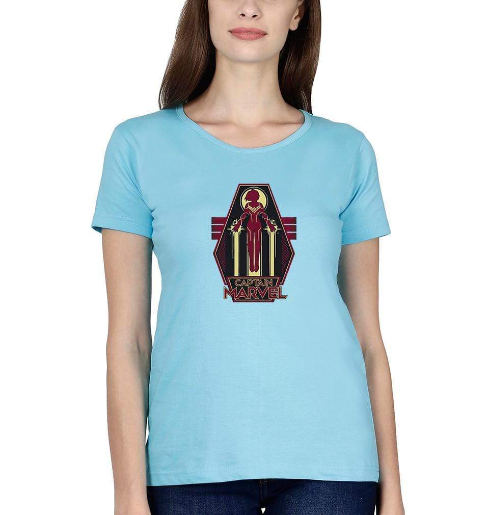 Captain marvel Womens Half Sleeves T-Shirts-FunkyTradition Half Sleeves T-Shirt FunkyTradition