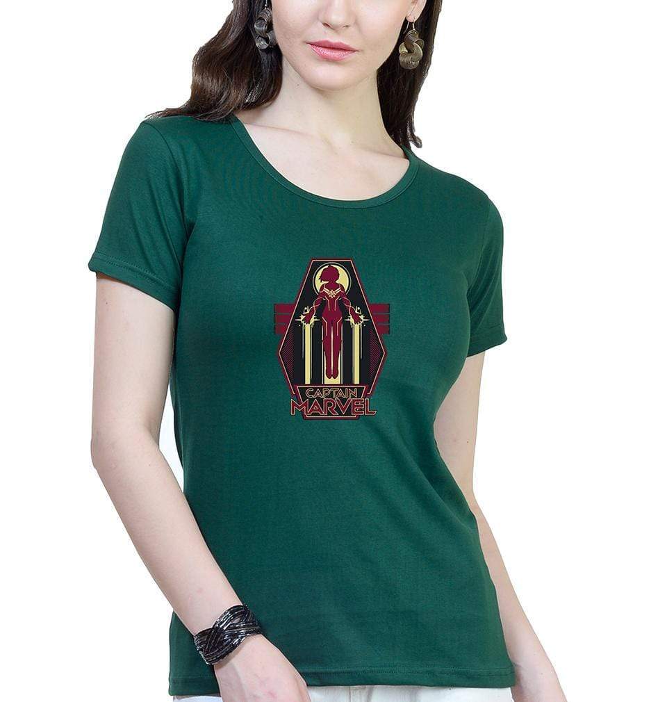 Captain marvel Womens Half Sleeves T-Shirts-FunkyTradition Half Sleeves T-Shirt FunkyTradition