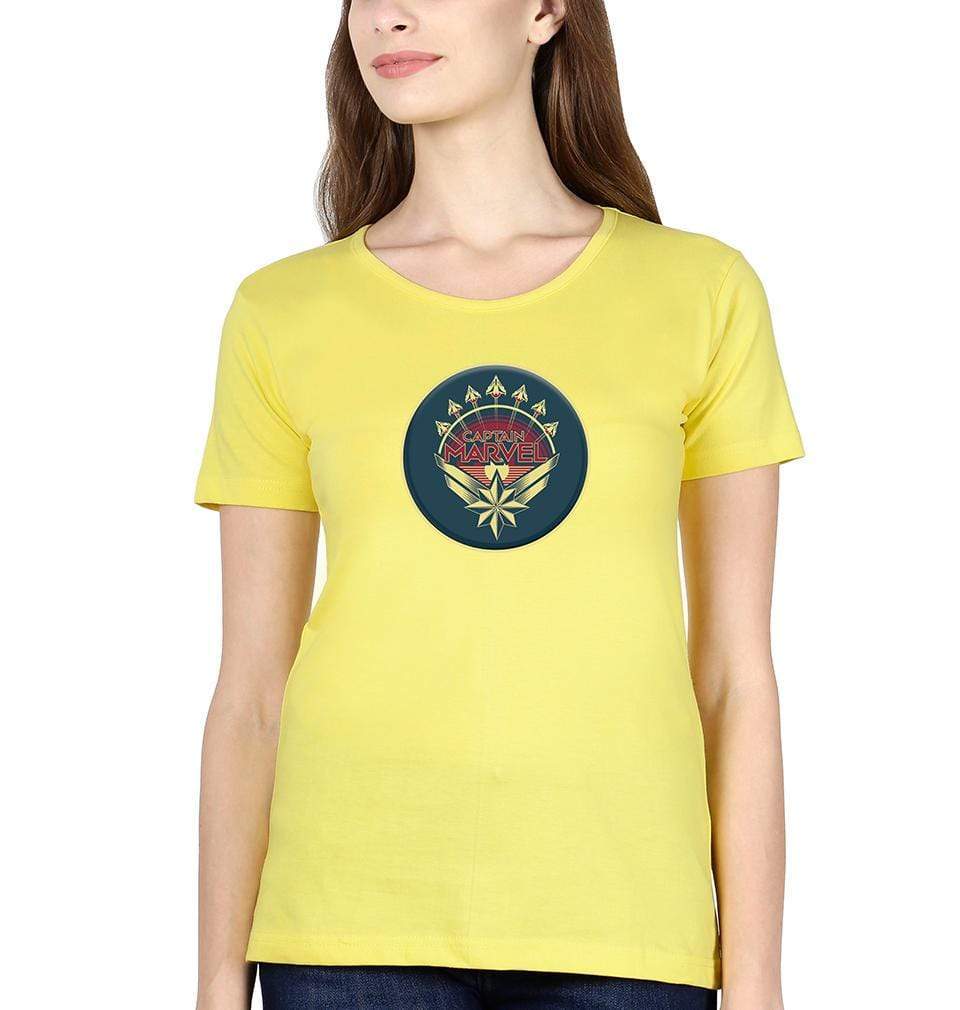 Captain marvel Womens Half Sleeves T-Shirts-FunkyTradition Half Sleeves T-Shirt FunkyTradition