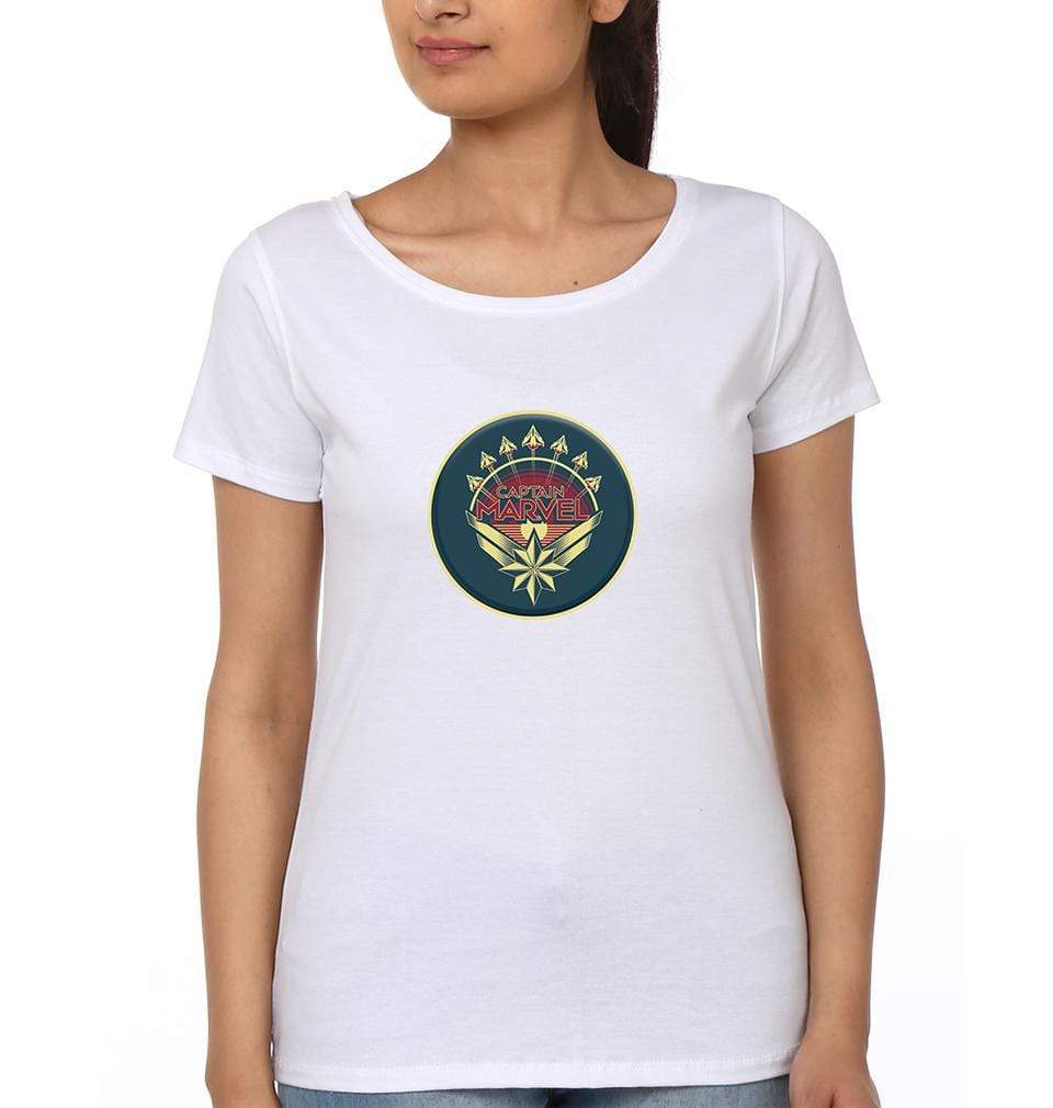 Captain marvel Womens Half Sleeves T-Shirts-FunkyTradition Half Sleeves T-Shirt FunkyTradition