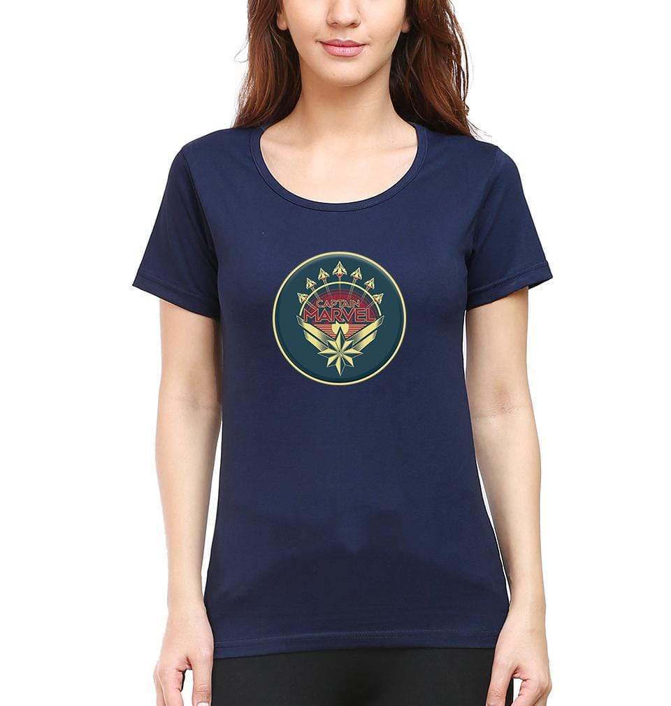 Captain marvel Womens Half Sleeves T-Shirts-FunkyTradition Half Sleeves T-Shirt FunkyTradition