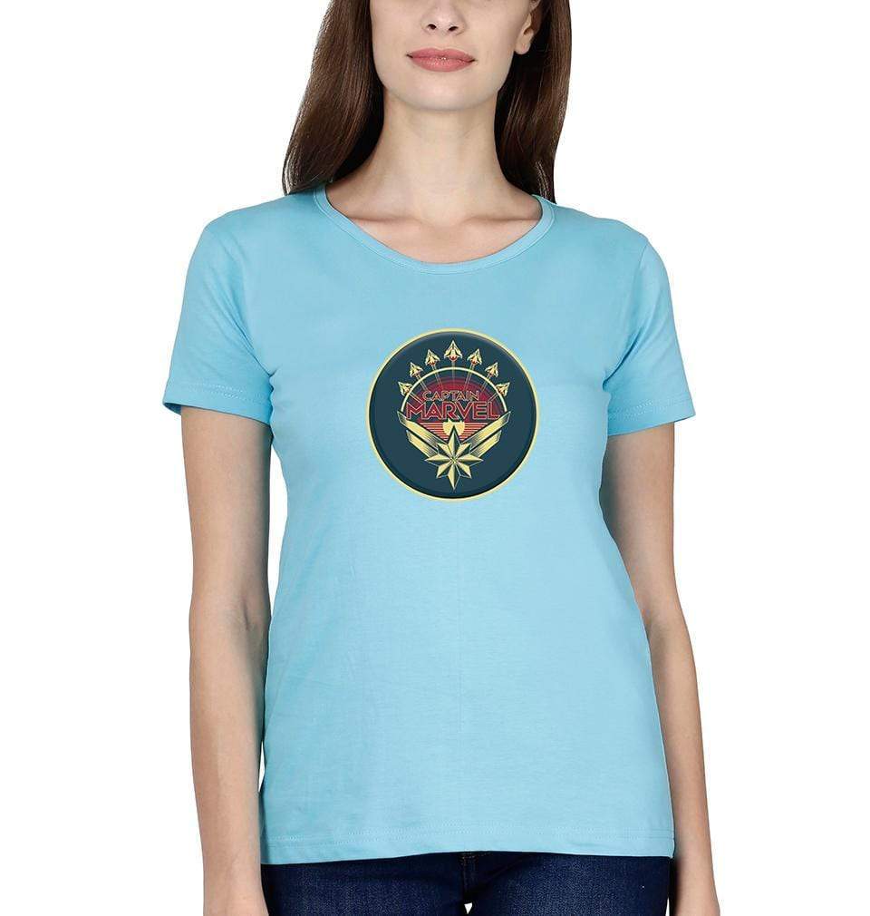 Captain marvel Womens Half Sleeves T-Shirts-FunkyTradition Half Sleeves T-Shirt FunkyTradition